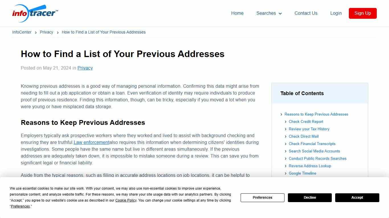 How to Find Your Previous Addresses